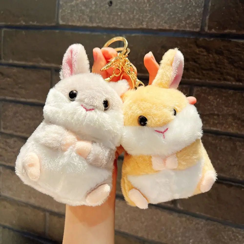 Accompany Toys Schoolbag Accessories Rabbit Plush Keychain Hamster Rabbit Plush Keyring Bunny Plush Keyring Animal Stuffed Toys