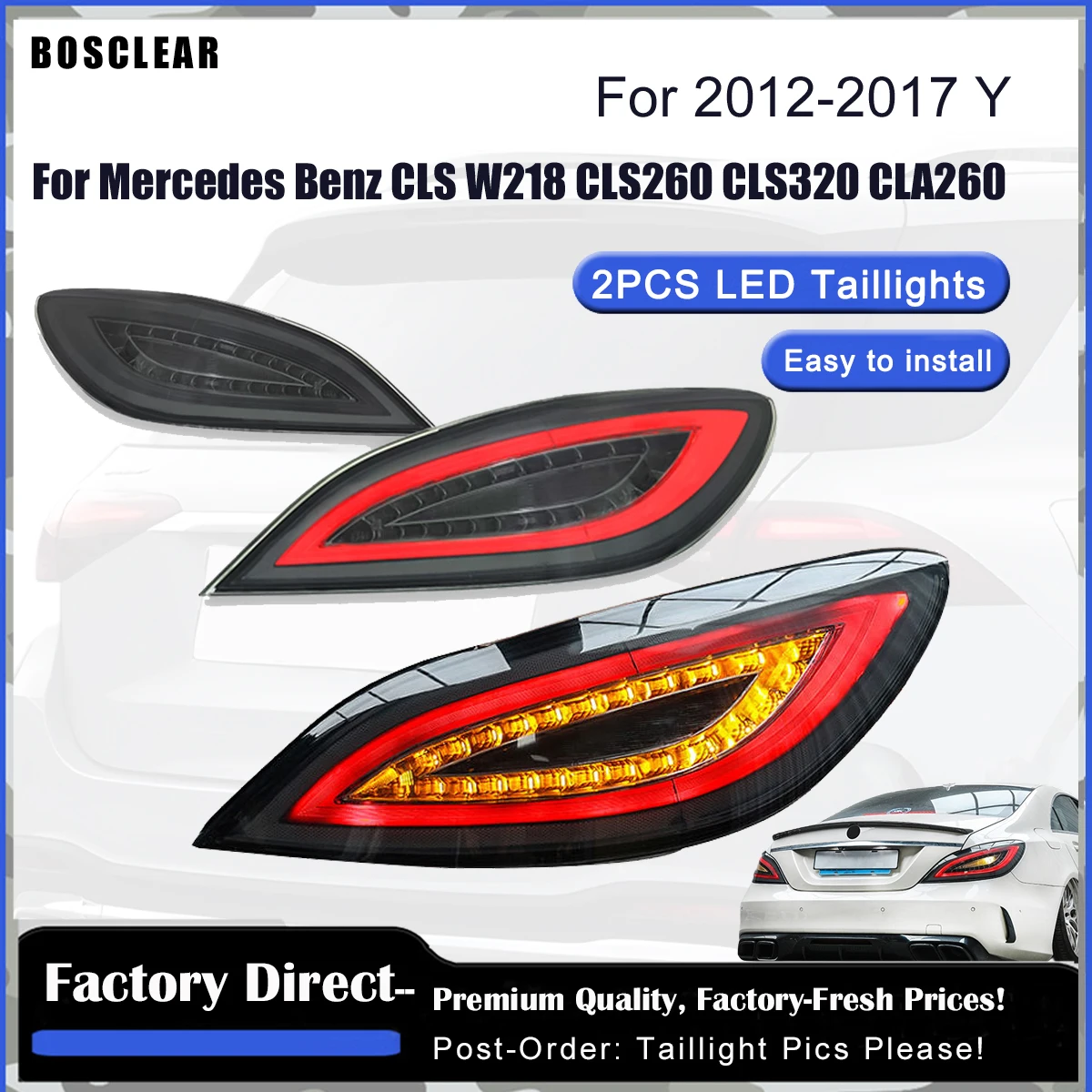 

Светодиодные задние фонари в сборе для Mercedes Benz CLS W218 CLS260 CLS320 CLA260 2012-2017, задние фонари, дневные ходовые огни, автомобильные аксессуары