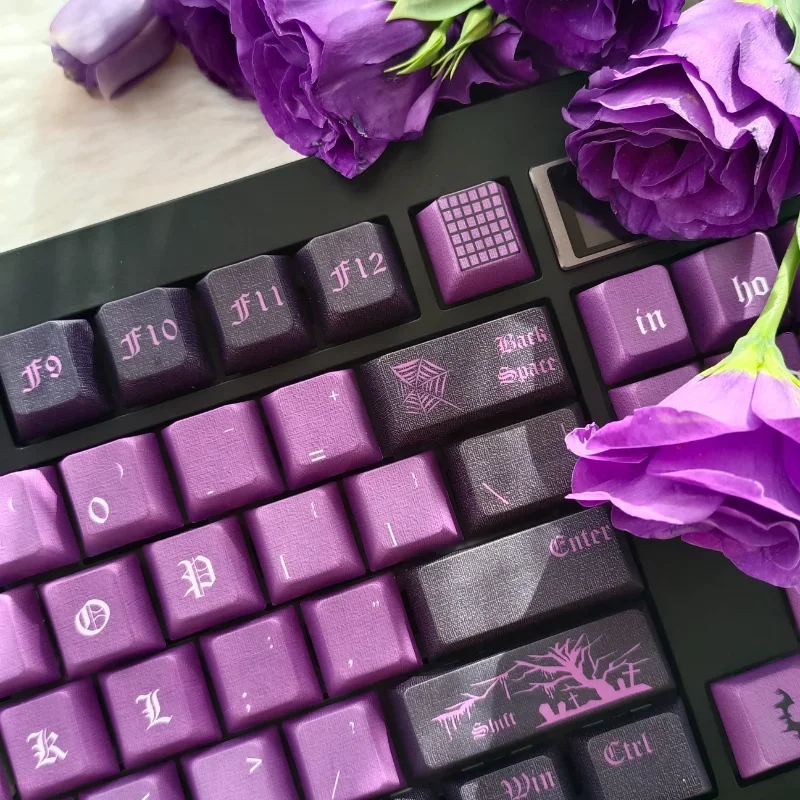 

Night Walker, Customized Keycaps, Black Purple Textured PBT Full Five-Sided Sublimation