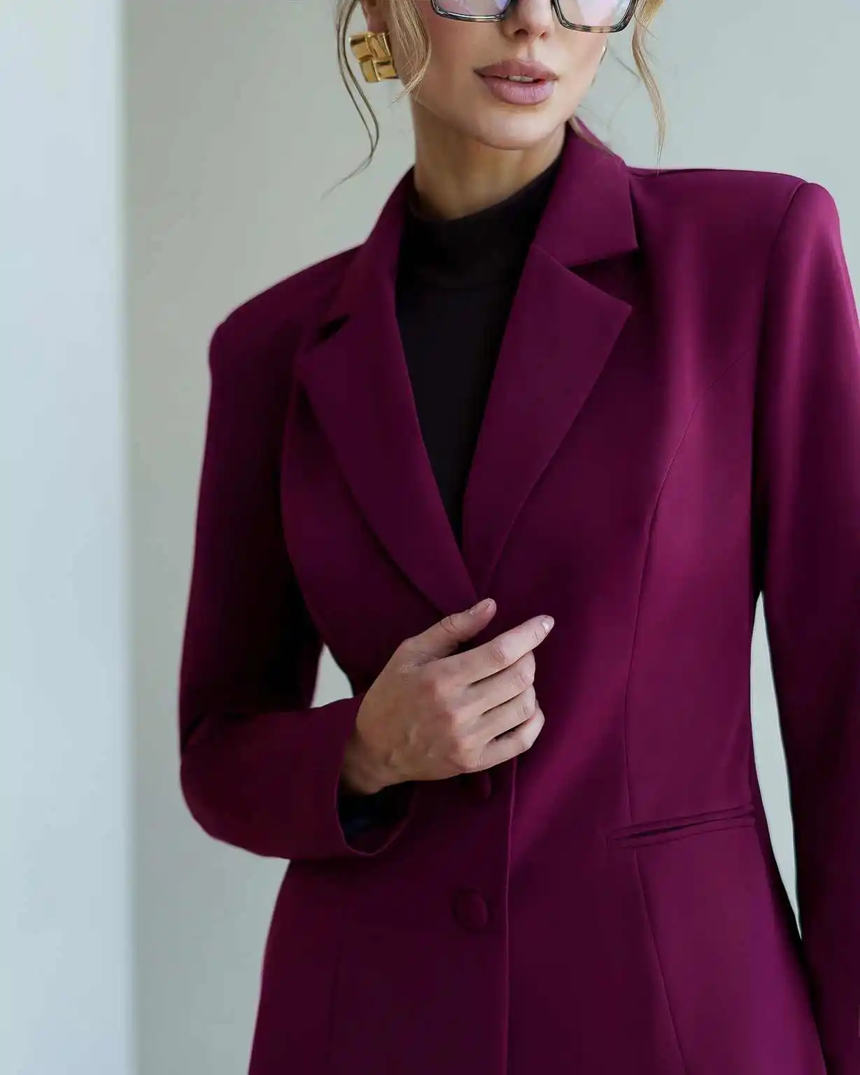 Pure Color Women Pants Suits Slim Fit Ladies Long Sleeve Formal Work Wear Prom Birthday Party Customized Blazer 2 Pieces