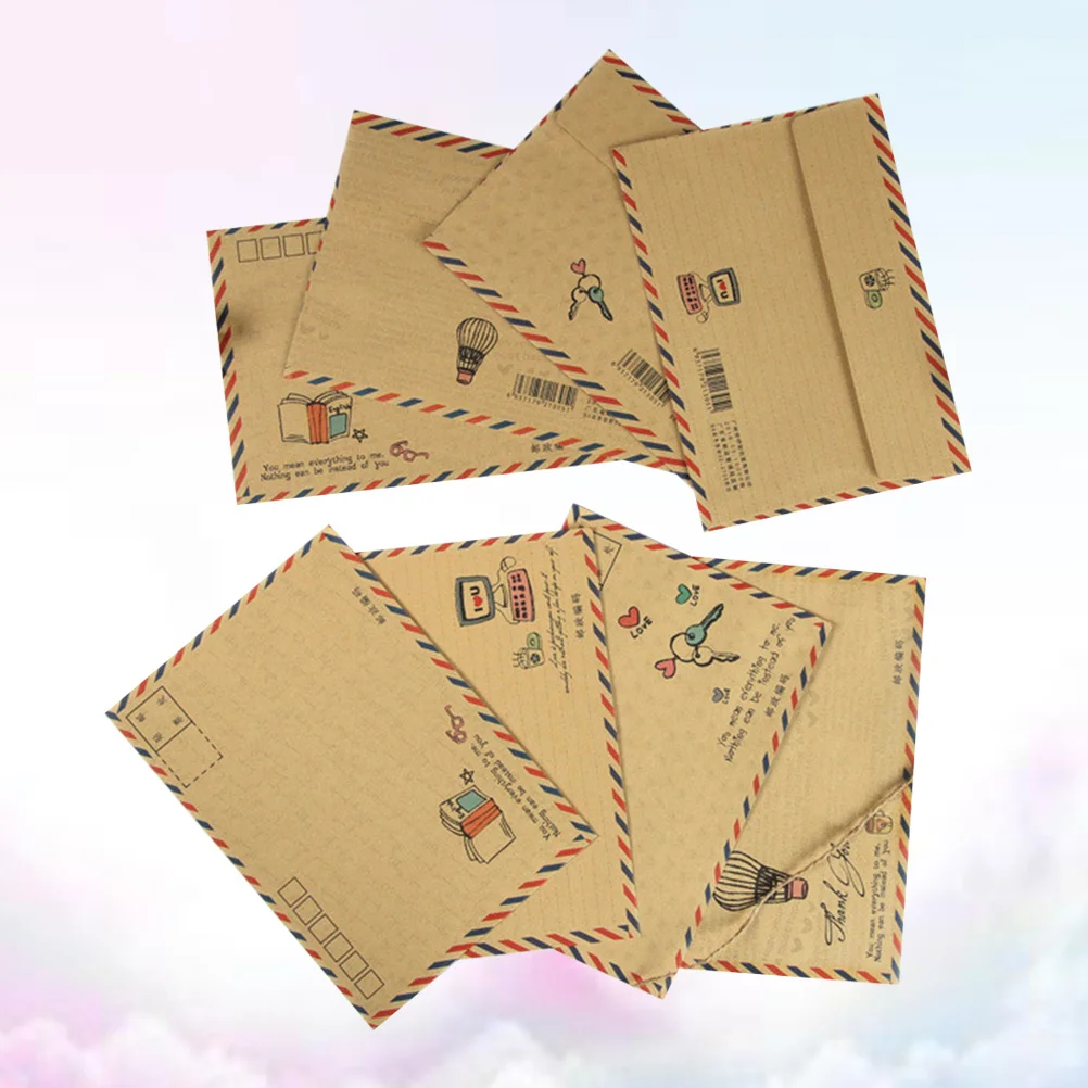 8Pcs Paper Envelope Retro Style Lightweight Secure Seal for Documents Brochures Greeting Cards Mailing Protection Exquisite