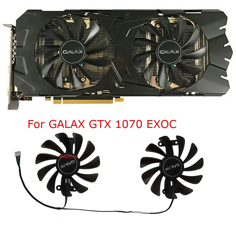 2ชิ้น/เซ็ต,พัดลมกราฟฟิคการ์ด,สำหรับ Galax GTX1070 general ทั่วไป,สำหรับ Galax GTX 1070 EXOC-SNPR white สีขาว,สำหรับ Galax GTX1080 EXOC-SNPR white สีขาว