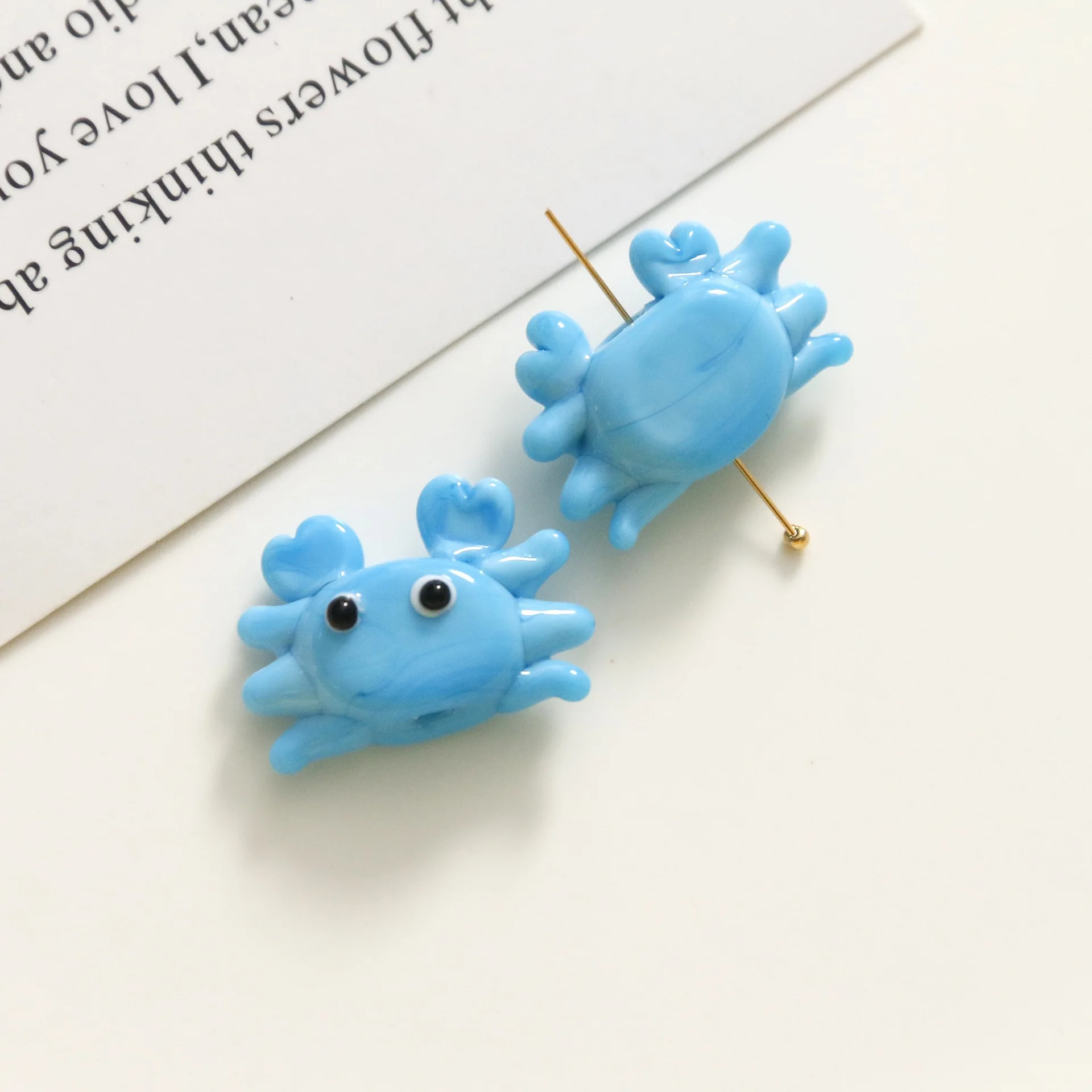 Cartoon Three-dimensional Clear Simulation Small Crab Glass Bead Diy Accessories