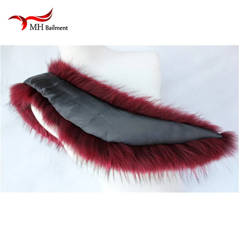 Real Raccoon Fur Scarves Woman 100% Pure Natural Raccoon Fur Collar Warm Winter Scarves Red Fox Fur Collar M8