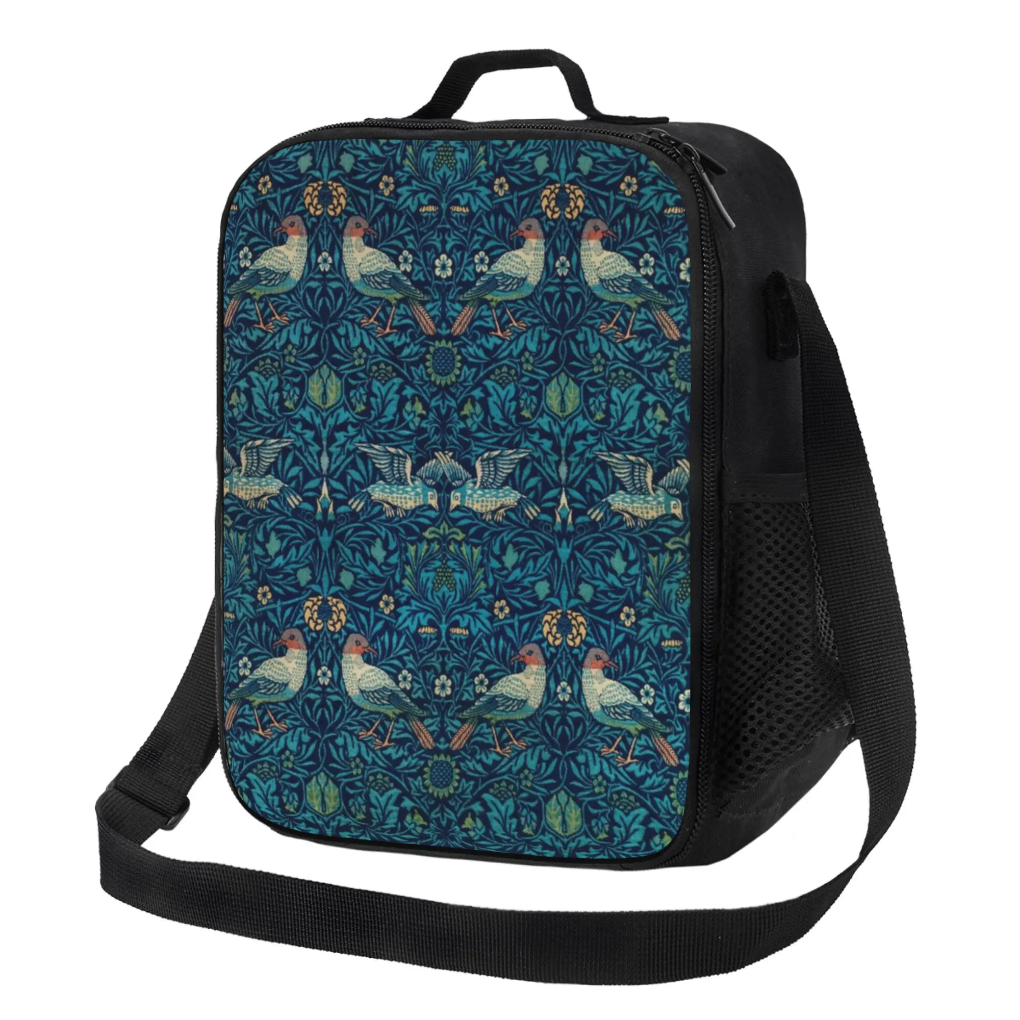 William Morris Bird Print Tote Bag Lightweight Handbag for Travel Work Commute Daily Use