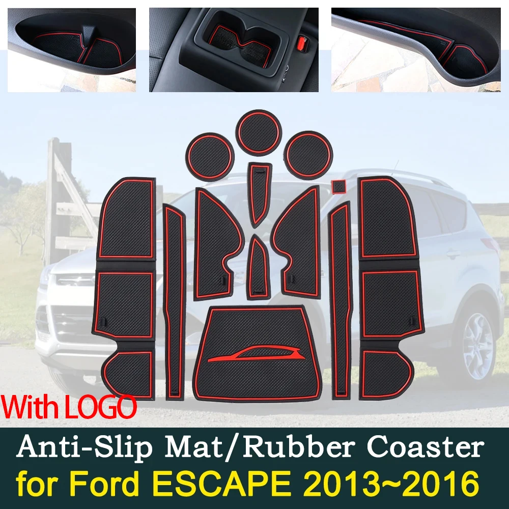 

Противоскользящие коврики для ворот, накладки с канавкой для Ford Escape 3 MK3 Kuga 2013, 2014, 2015, 2016, накладка на отверстие для слота, автомобильный Стайлинг, украшение, аксессуары