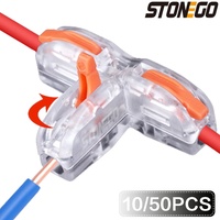 Universal Compact T-Type Push-in Fast Wire Connector Distribution Terminal Block Led light electrical Home splitter Connectors