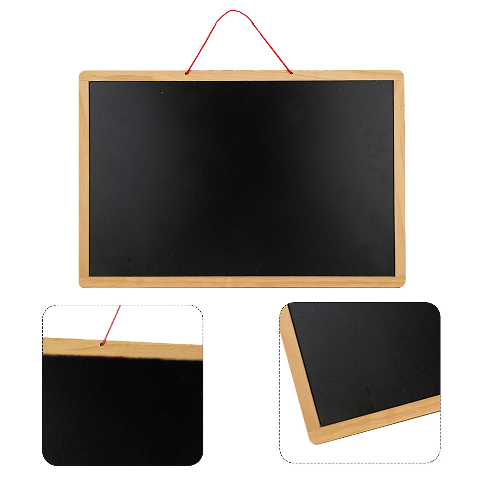 1Pcs Black White Magnetic Wooden Chalkboard Double-Sided Hanging Message Board Reusable Creative Writing Board for Home