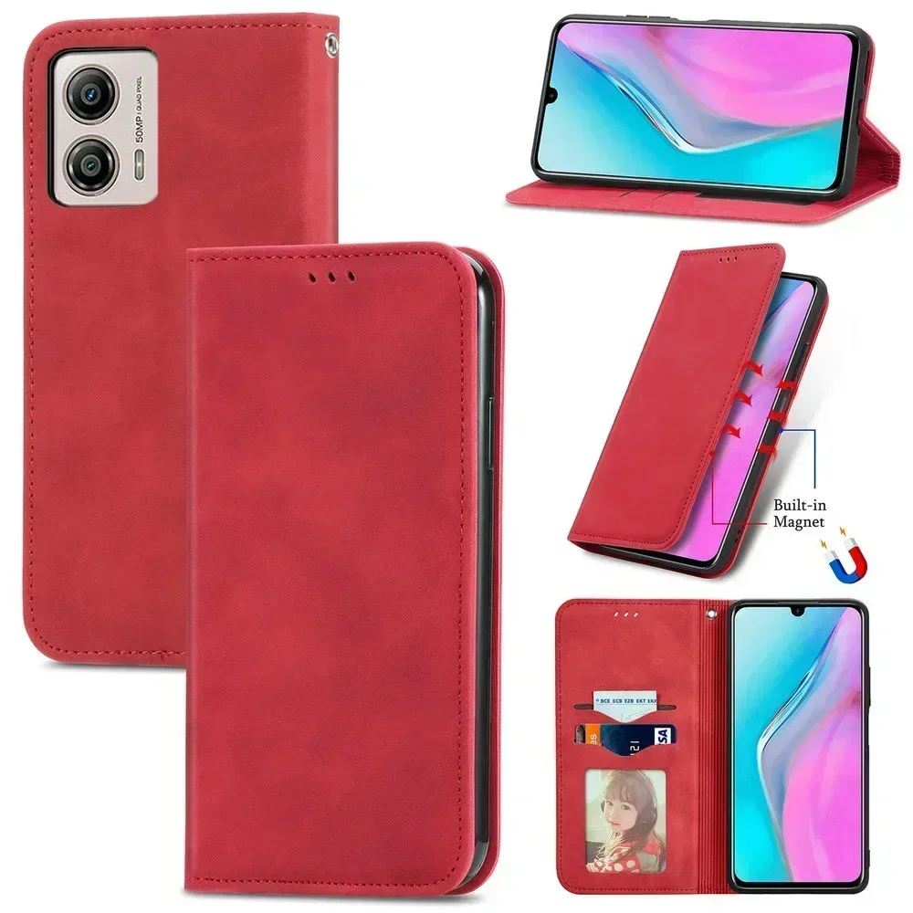 G24 Power G54 G 84 G85 5G Премиум флип-чехол для Motorola Moto G04s Smooth Leather Book Capa Phone Moto G84 G14 G34 G64 G45 Funda