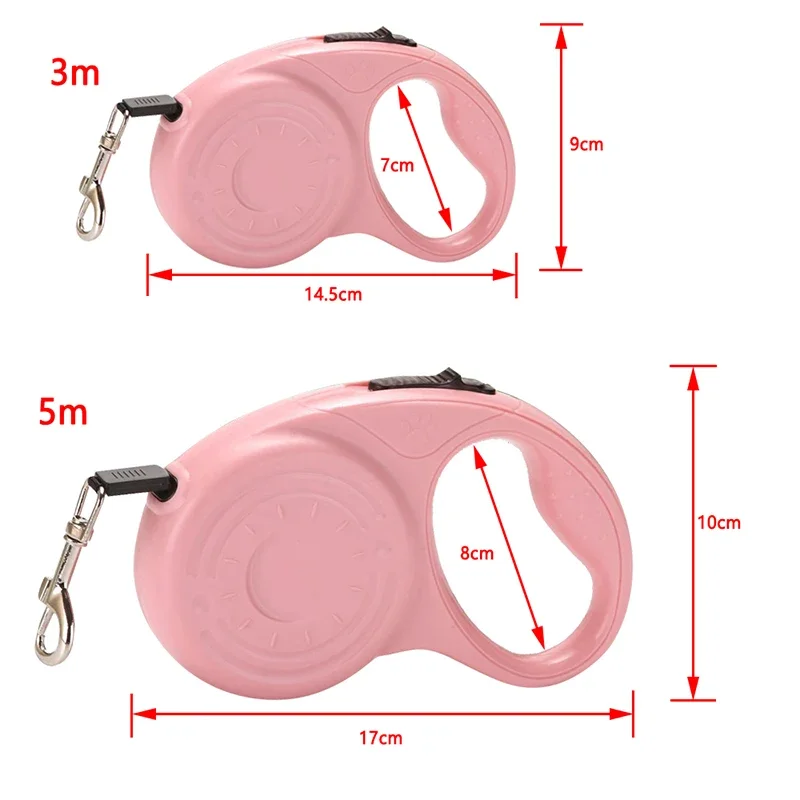 3/5 m Hundeleine für kleine mittelgroße Hunde, Katze, einziehbares Nylonseil, Welpe, Gehen, Roulette, Traktionsleine, Chihuahua, Haustierzubehör – Detail 1