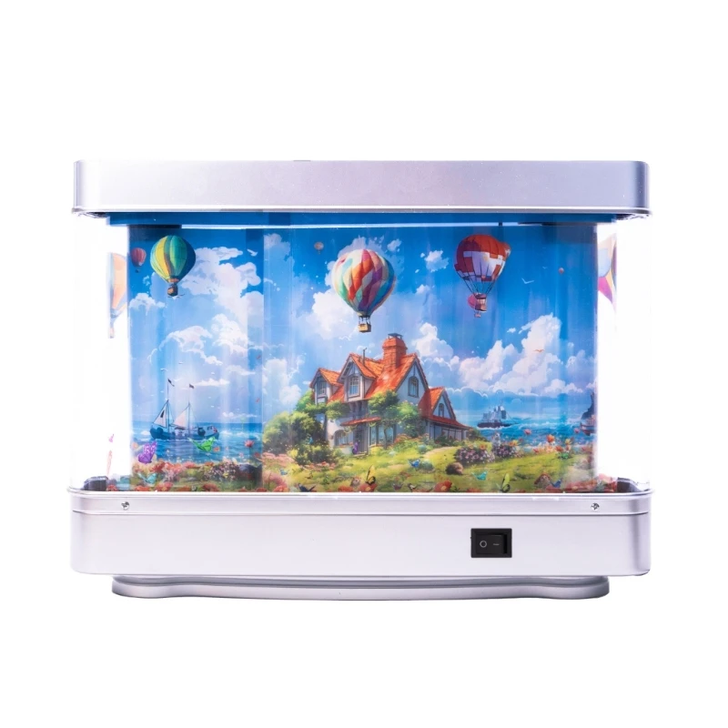 

Lovely Balloon Town Night Light USB Powered Art Decors For Anime Fan Home Office Decoration