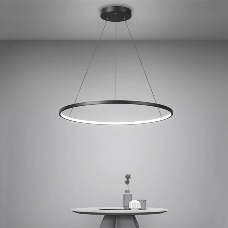 Moderna Rodada LED Teto Lâmpada Pingente, Pendurado Luminária, Decoração Minimalista, Sala de Jantar, Mesa Central, Cozinha, Quarto