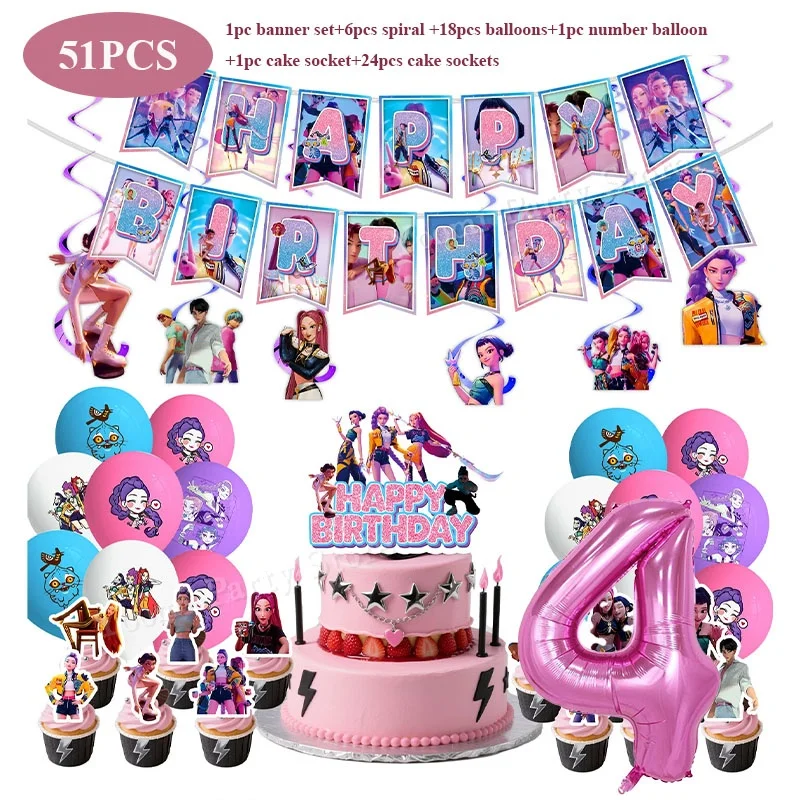 Geburtstagsparty-Dekorationsset Cartoon-Film-Mädchen Motiv Teller Becher Servietten Luftballons Baby-Shower-Party Geschenk