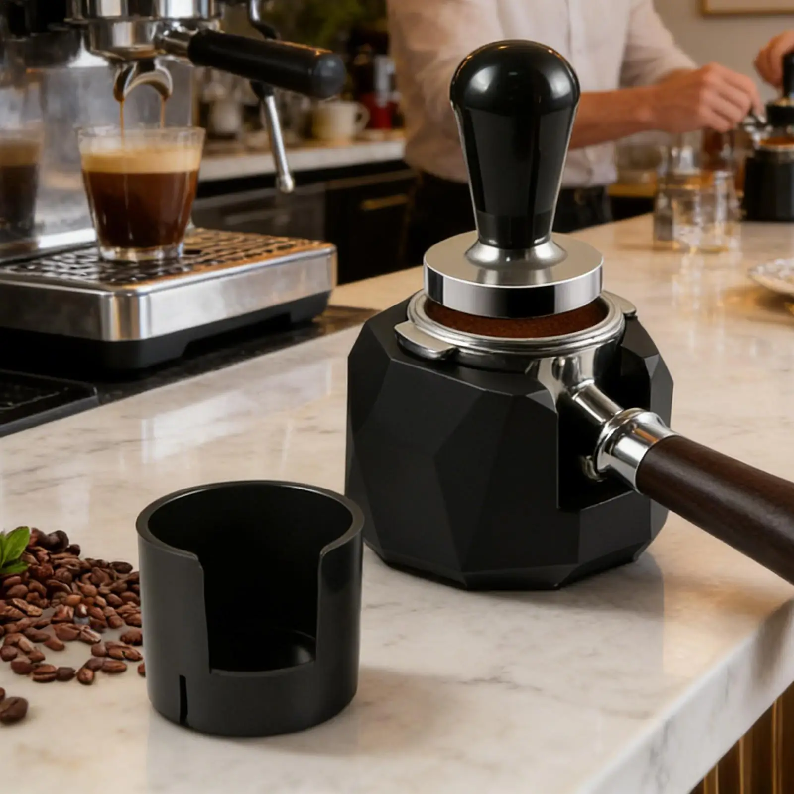 Portafilter Stand Compatible Non-Slip Coffee Tamper Holder Portafilter Stand For Family Hobbyists Party Home Kitchen Commercial