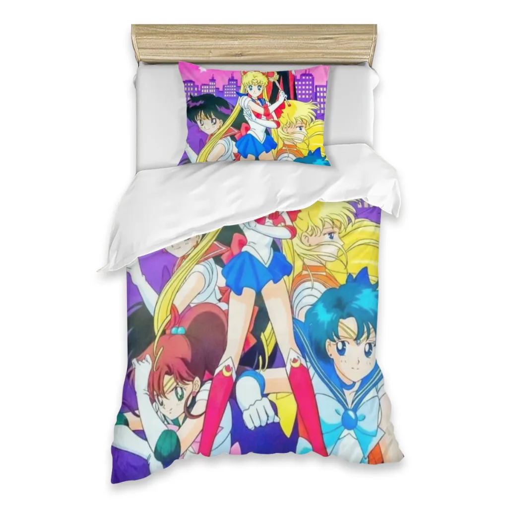 

Sailor-Moon Bed Sheets Set Comforter Quilt Cover Duvets Single Bedding