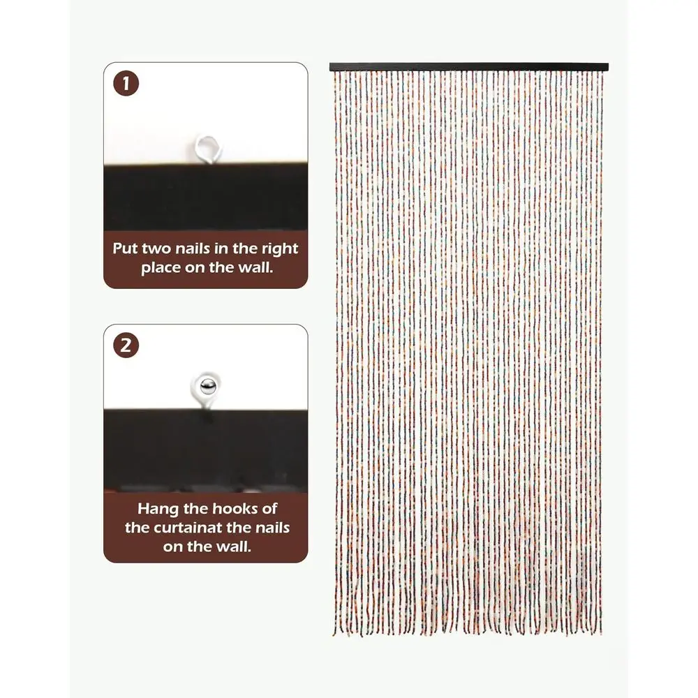 Handgemaakt 52-strengs gordijn met regenboogkralen, 35,4x74,8, multifunctioneel voor deuropeningen, insectenscherm voor thuis