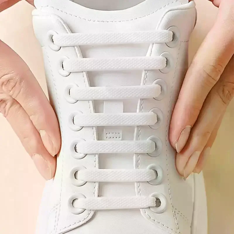 Elastic Shoelaces Black White No Tie Lazy Sneaker Laces For Kids Adults Flat Creative Shoe Strings Replacement 16 Pcs Lot
