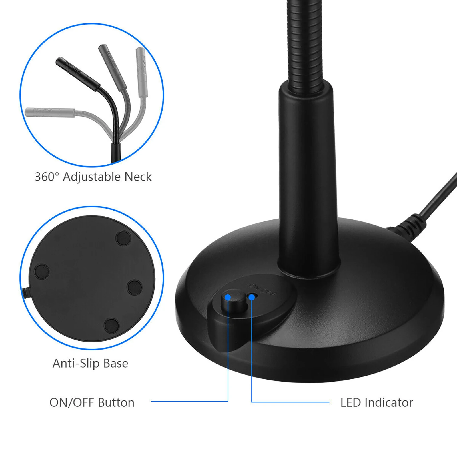 ميكروفون سطح المكتب USB متعدد الاتجاهات ، ميكروفون التوصيل والتشغيل ، ألعاب الكمبيوتر ، التسجيل ، الدردشة الغناء ، الاجتماع ، الكمبيوتر الشخصي ، الكمبيوتر المحمول
