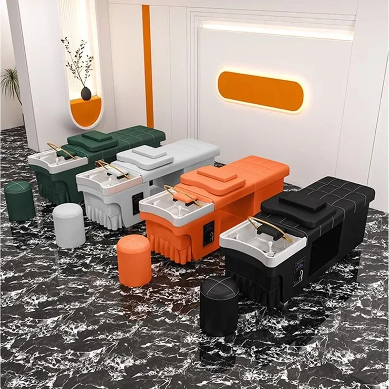 Nordic Barber Shop Shampoo Chairs Modern Hair Shower Ergonomics Shampoo Bed Hairdressing Salon Furniture Sillas Peluquería FYSC