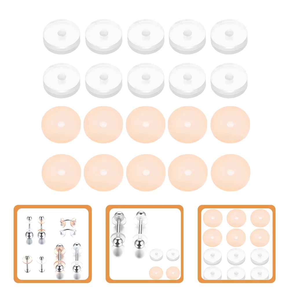 

Silicone Invisible Gasket Ear Studs Backs Pads Earring Disc for Piercing Bump Jewelry No Pull Stopper