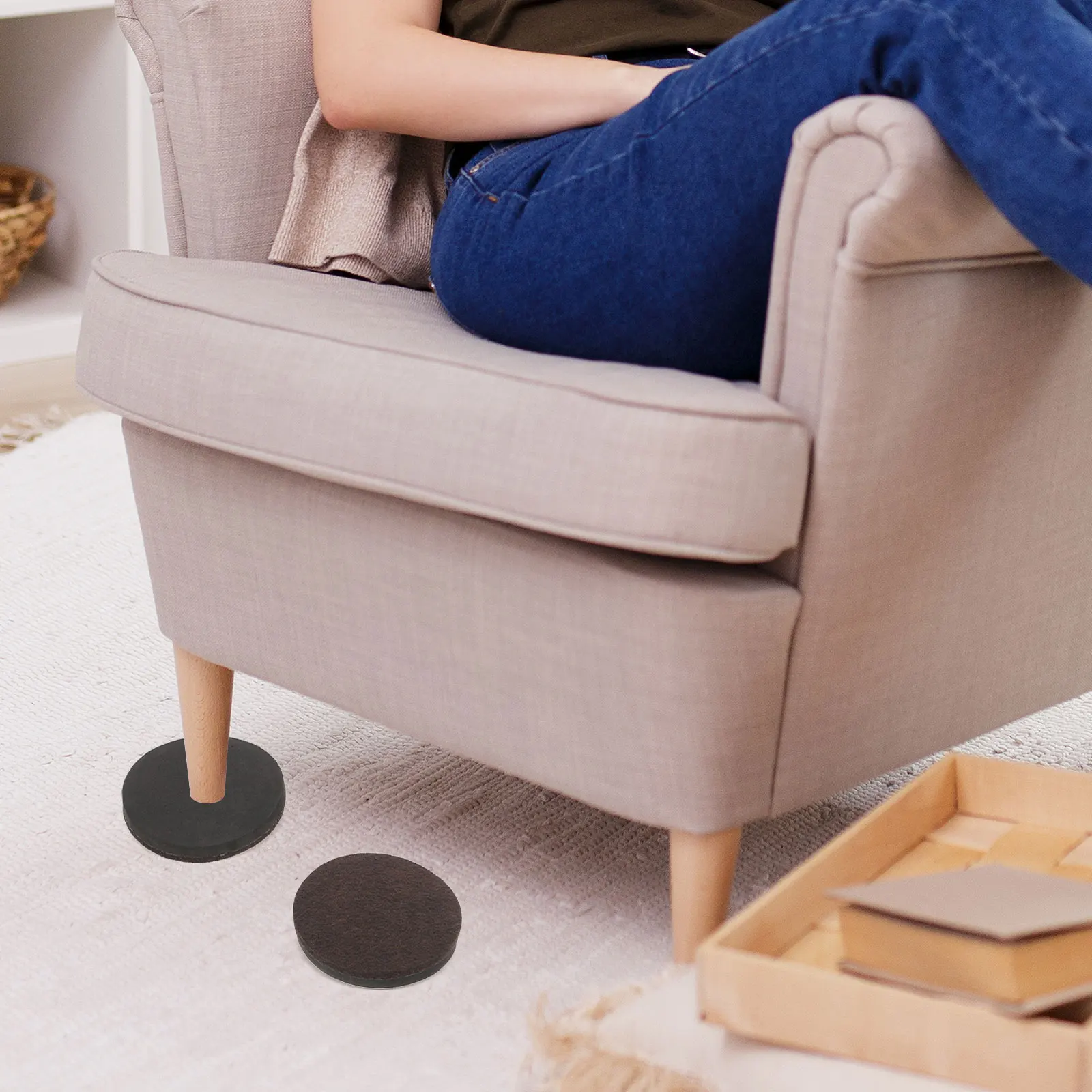 

10Pcs Chair Leg Protectors Felt Pads Furniture Floor Protectors Non Slip Round Pads for Hardwood Floors Felt Pad