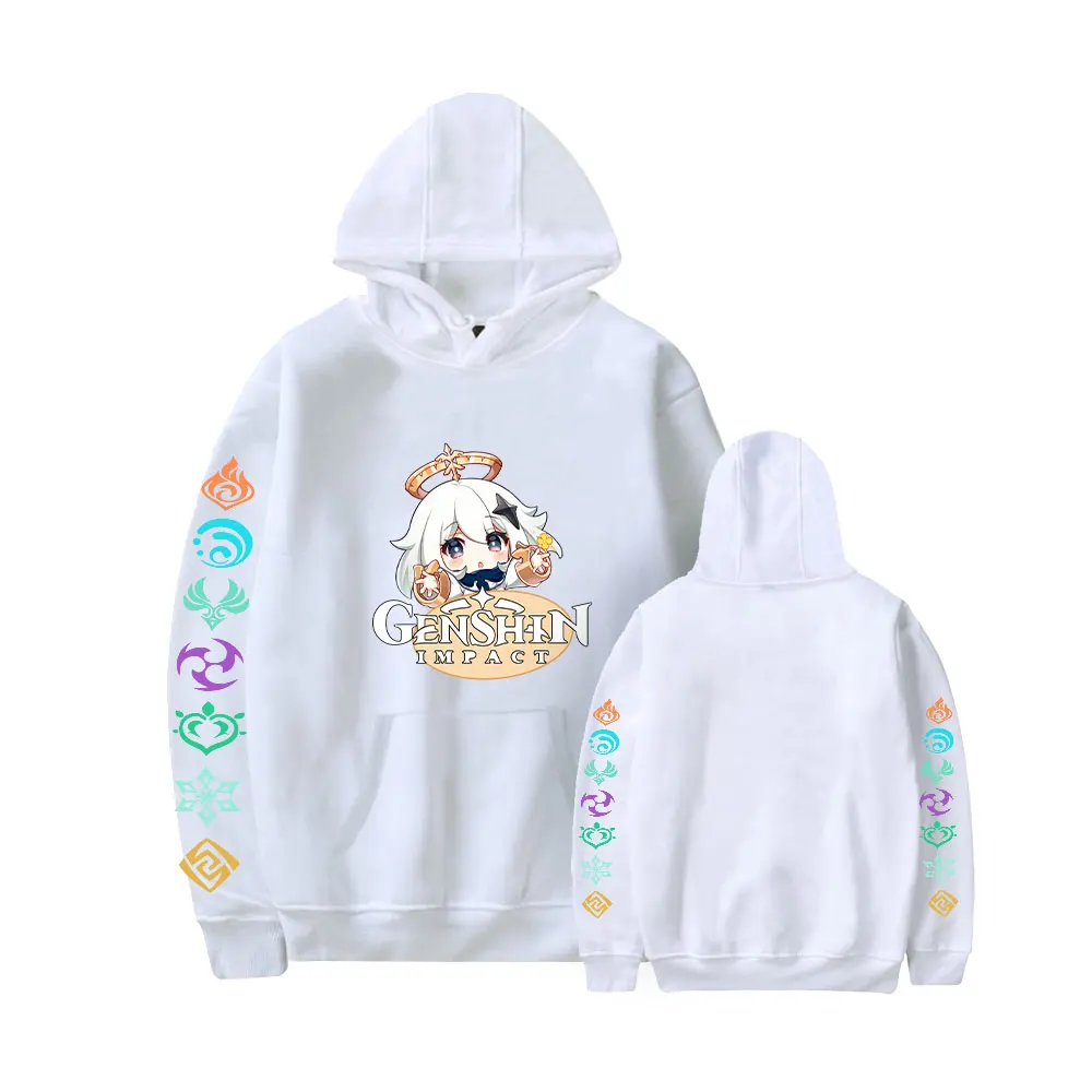 Yuanshen Game Peripheral Printed Hoodie Harajuku Lazy Style Small Crowd Design Pullover Couple Parent-child Clothing