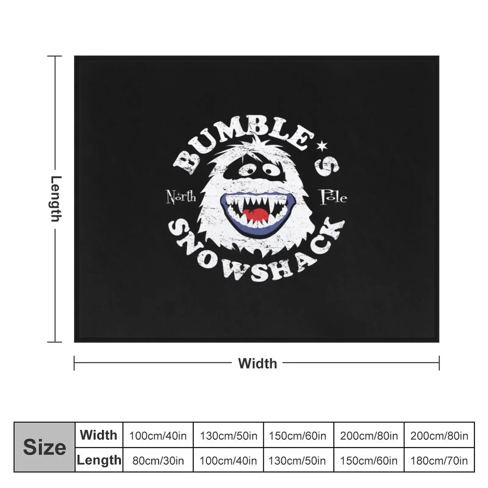 Bumble & x27;s snowcapanna Essential t-shirt coperta da tiro flanella abbellite per coperte da divano