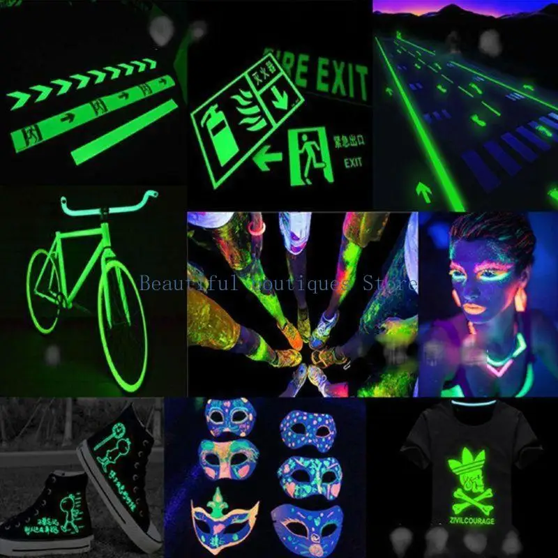 U4LF Glow in the Dark Pigment Powder Resin Dye Phosphor Suitable for Epoxy Acrylic Paint Slime Nails Party Fine Art Diy Craft