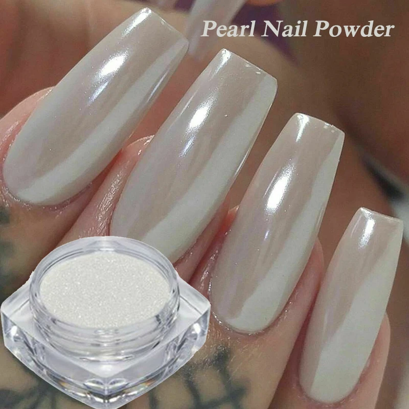 2g Holographic Glitter Pearl Nail Powder Mirror Rub Dust Aurora Nail Powder Chrome Pigment For Manicure Nail Art Material