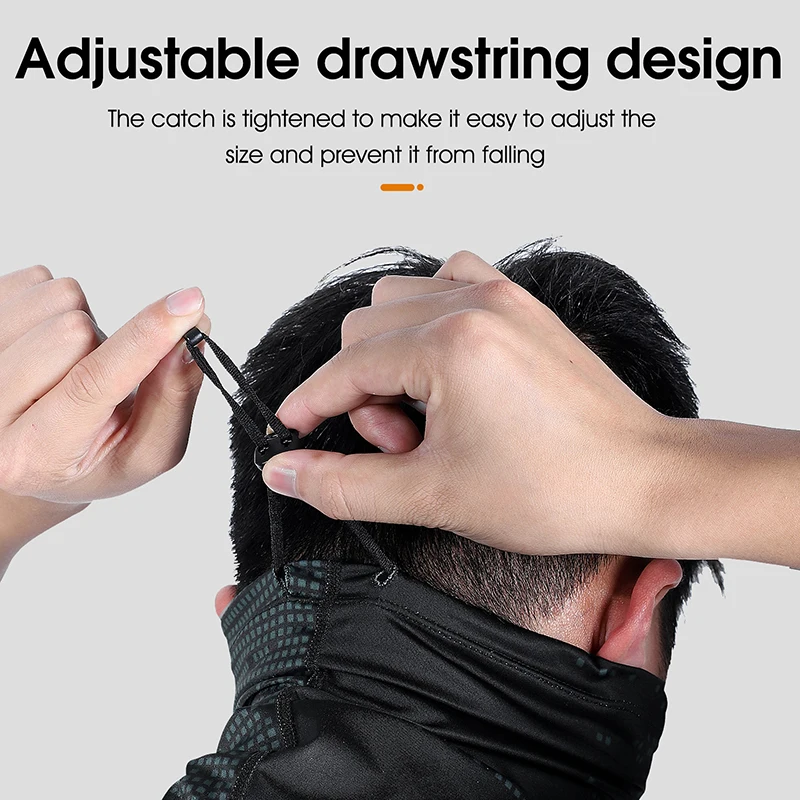 WEST BIKING Summer Cycling Anti-UV Mask Drawstring Sun Protection Ice Silk Sport Bandana Men Running Hiking Bike Neck Scarf