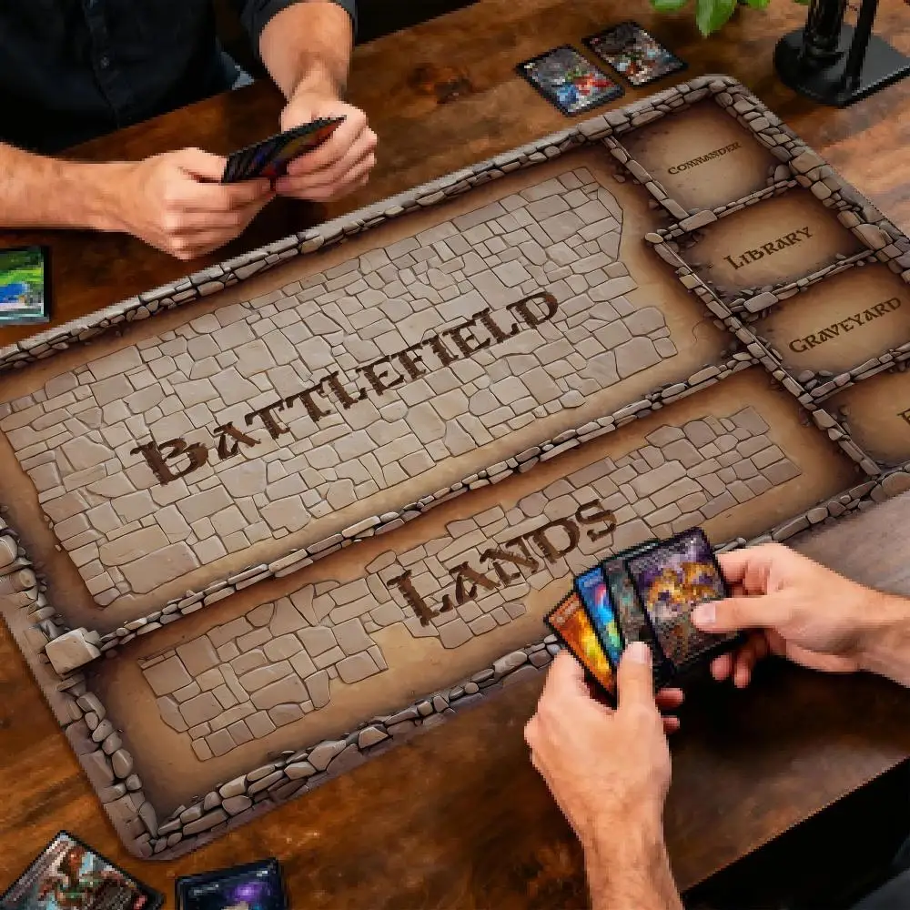 Retro Stone Brick Pattern MTG Playmat 24