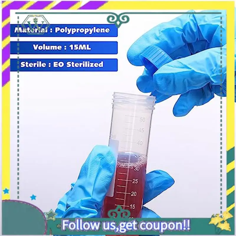 

NEW 100 Count 50Ml Centrifuge Tubes With Screw Caps Test Tubes Lids Polypropylene Laboratory Tubes,For Science Experiments