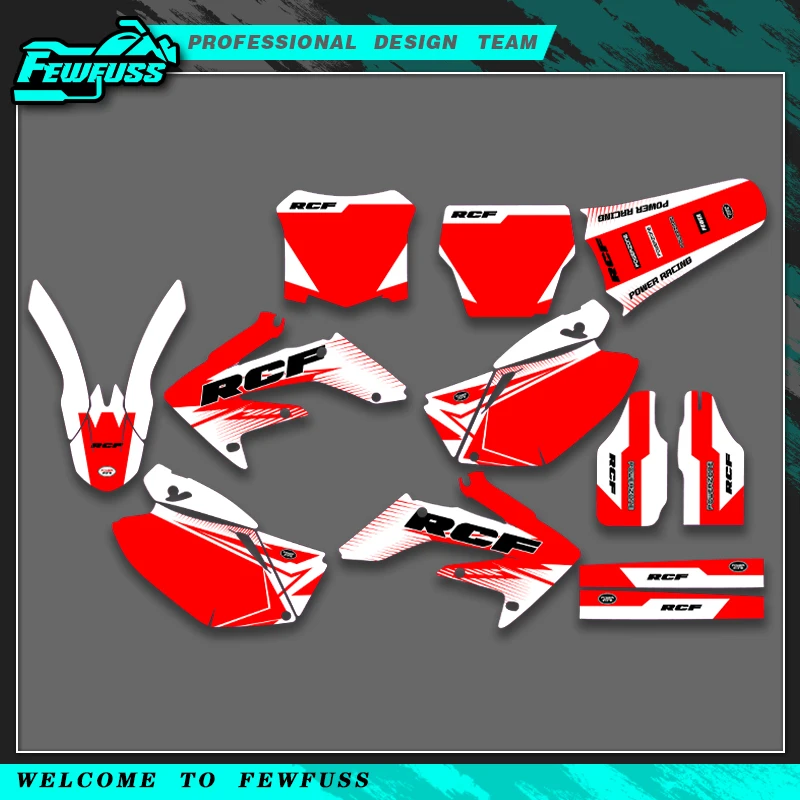 

Fewfuss For HONDA CRF250 CRF250R 2004 2005 2006 2007 2008 2009 CRF 250R Graphics Decals Stickers Number Number Background Custom