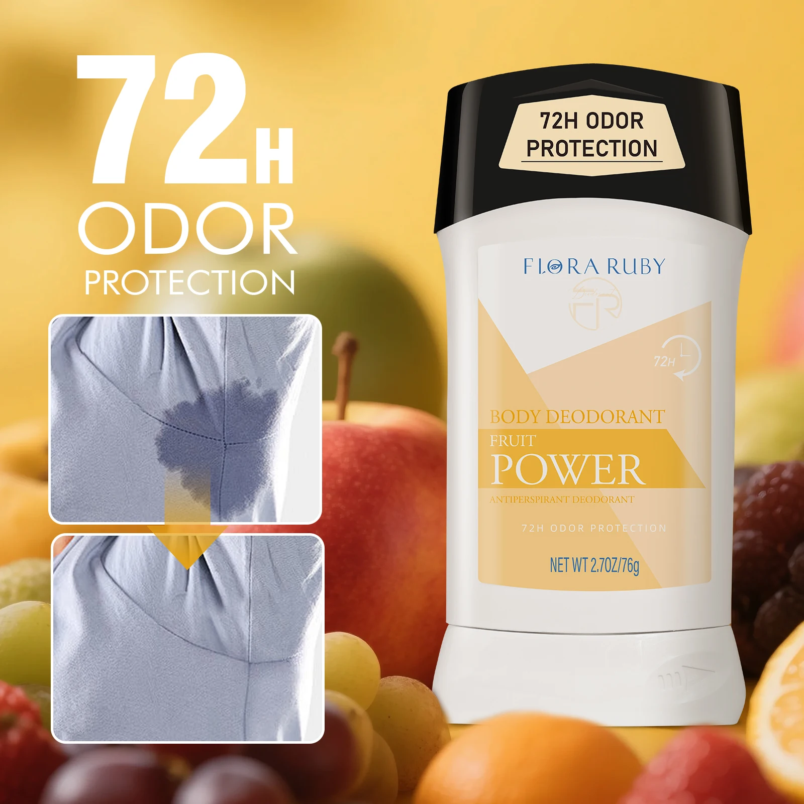 72 uur anti-transpirant deodorant, unisex geuren ontgeuren en zweet, zacht voor de gevoelige huid, langdurig verfrissend lichaamsgeur verwijderen