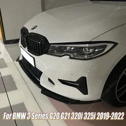 For BMW 3 Series G20 G21 Car Front Bumper Splitter Lip Spoiler Diffuser Guard Body Kit Cover 320i 325i 2019-2022 Accessories