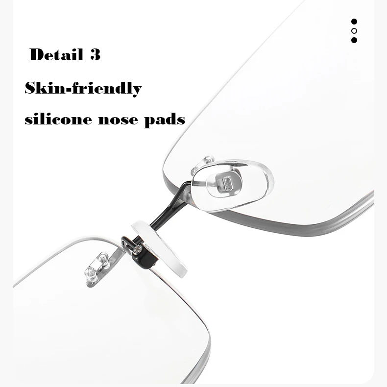 Ultra Licht Tr90 Randlose Progressive Multifokale Lesebrille Männer Frauen Titan Rahmen Anti Blau Licht Presbyopie Brillen – Detail 8