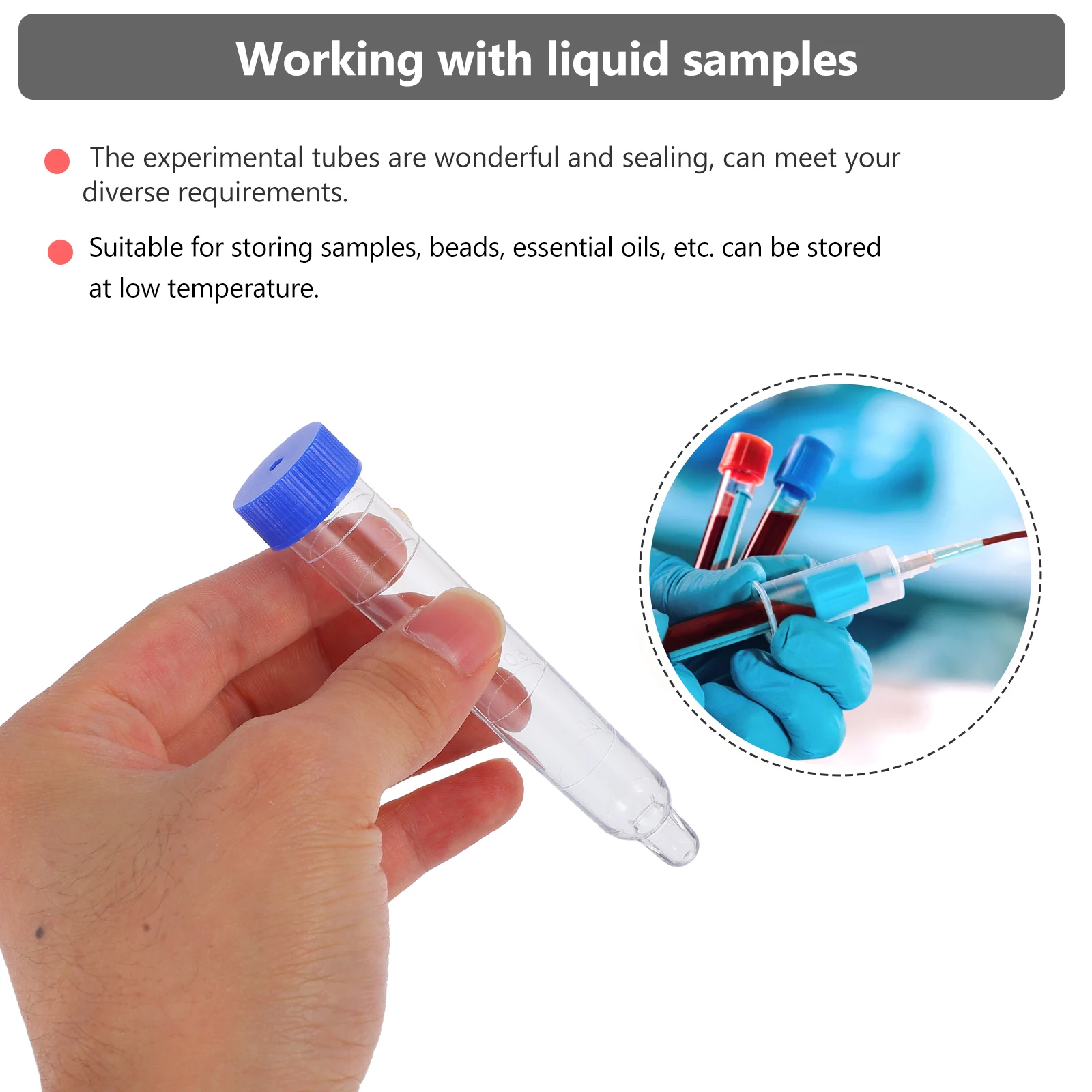

50Pcs Urine Sample Collection Tubes Transparent Plastic with Screw Cap Easy Handling Efficient Particle Sedimentation Medical