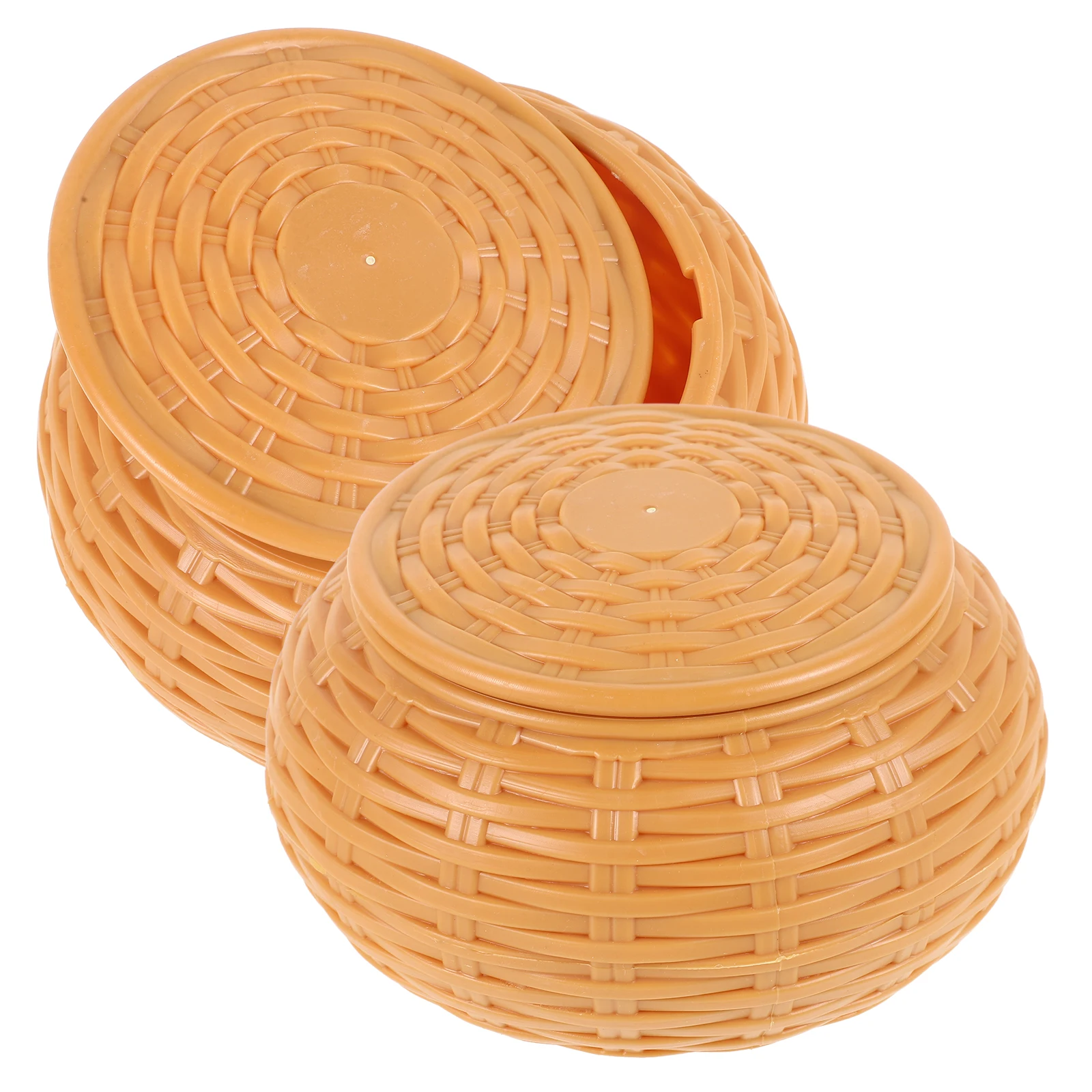 

2 Pcs Chess Box Bamboo Pattern Shock Board Game Storage Bowls Resistant Storage Bowls Board Game Accessories Resin Holder