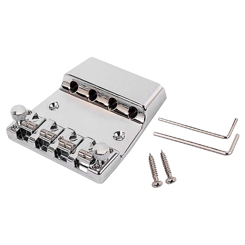 

4-String Bass Bridge Metal Electric Guitar Bass Bridge Repair With Wrench For American Vintage Jazz Bass