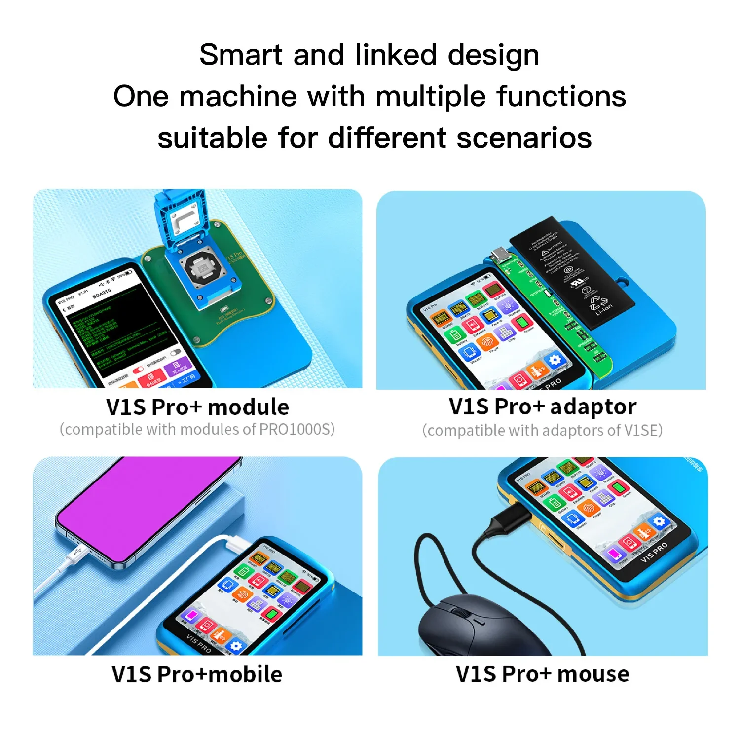 JC V1S PRO Programmatore BGA315 BGA110 BGA70 Presa per iPhone iPad Face ID Tono vero Riparazione Batteria/Camera Messaggio pop-up Rimuovi