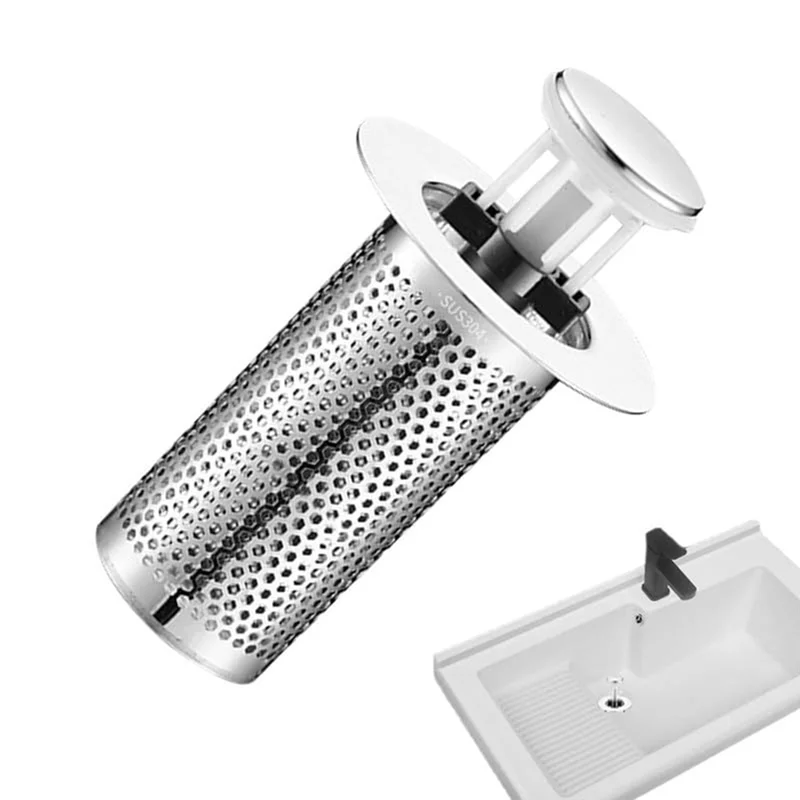 Filtro de drenaje de suelo de acero inoxidable de BAAG-2Pcs, colador de fregadero de bañera, filtro de fregadero arriba, para cocina, bañera, tubería de agua del fregadero