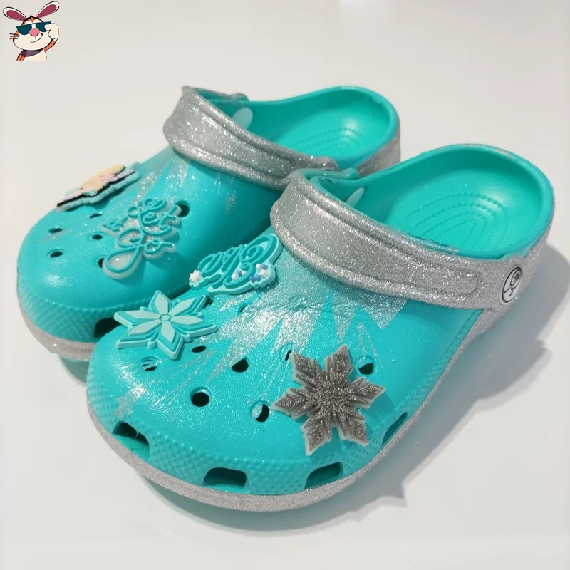 

Queen Elsa Cave Shoes Children Sandals Slippers Parent Child Outdoor Beach Shoes Breathable In Summer Anti Slip Wear-Resistant