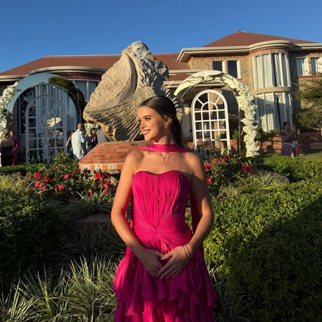 Bella Customized Prom Dress robes de soirée Party Dresses Fuchsia Strapless Halter Ruffle Tiered Long Formal Gown For Women 2026 image 2