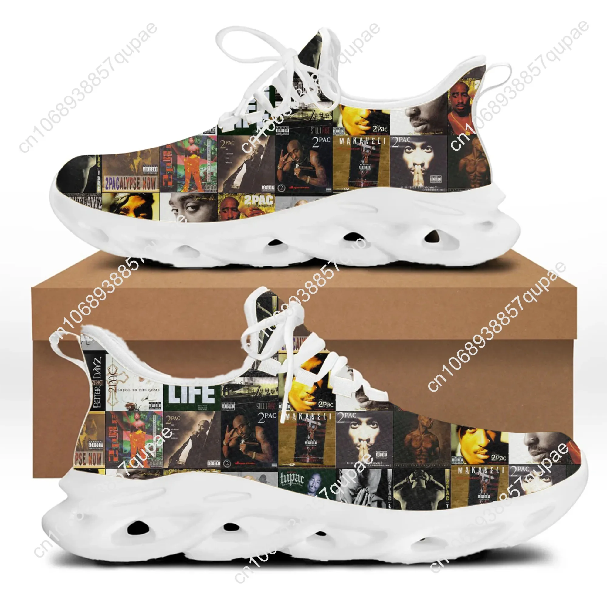 Rap 2Pac Tupac Flats Sneakers Mens Womens Sports Running Shoes All Eyez on Me High Quality DIY Sneaker Custom Made Shoe