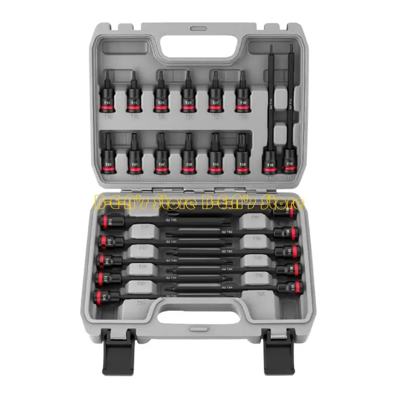 Y1AD 3/8'' Impact Socket Reinforced Nut Screwdriver Bit Drill Bit Adapter 24Pcs