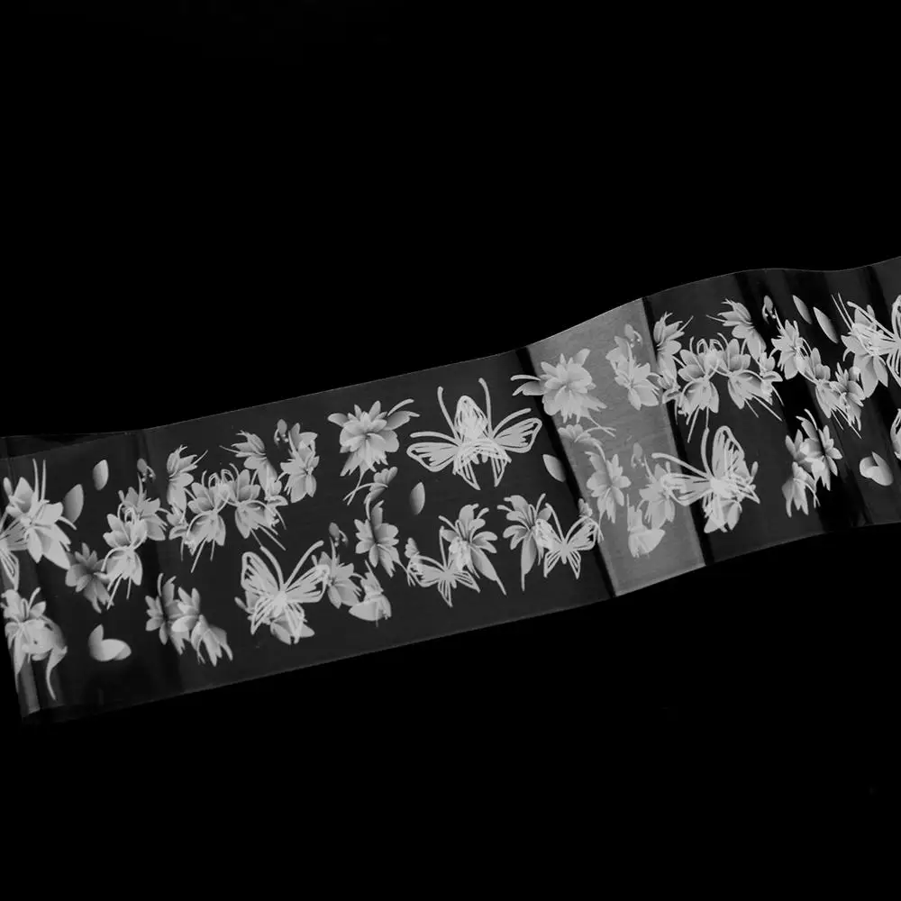 

Трансферная бумага для дизайна ногтей в форме цветка, белая бабочка, фольга для ногтей, большая емкость, удобные керамические наклейки, маникюр