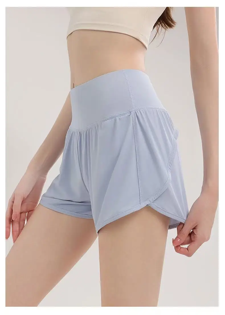 Sommer-Schnelltrocknende Sport-Shorts, locker und schlankmachend, Anti-Exposure, für Laufen, Fitnessstudio, Training, Yoga, Fitness, Dreiviertelhose, dünn – Detail 11