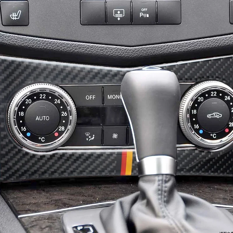 Carbon Fiber Interior Modification Center Control Air Conditioning  Audio Adjustment Panel Decorative Stickers Automotive Parts