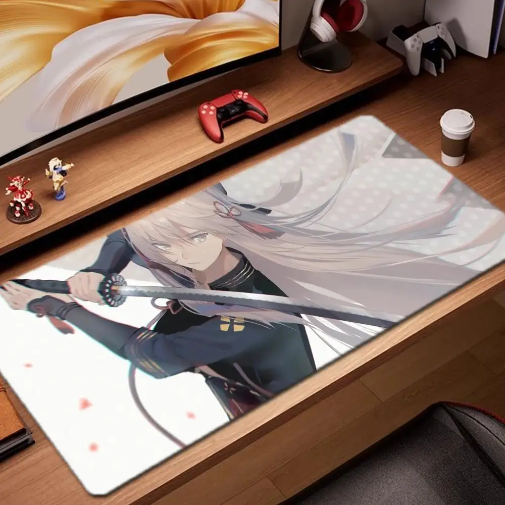 

White haired Valkyrie Mouse Pad Game Accessories keyboard pad XXL large locking edge 900X400 mm table mat Gaming mousepad