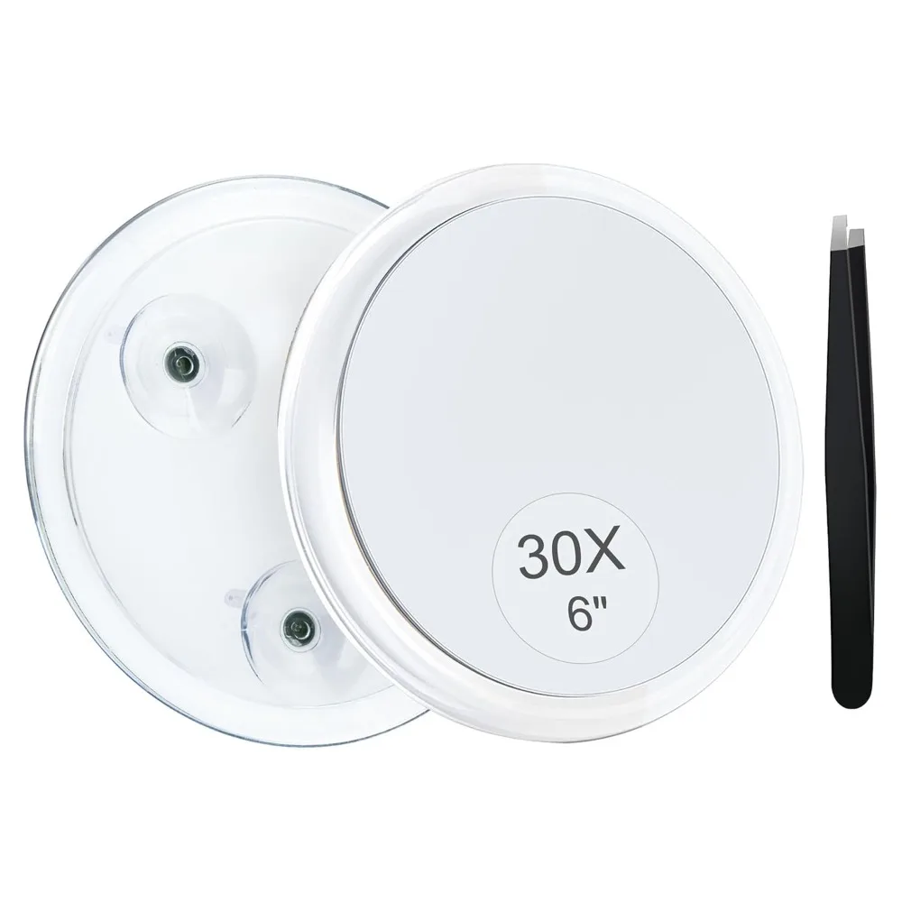 

Makeup Mirror, 30X Magnifying Suction Cup for Easy Mounting, Travel Stick, Shower Mirror